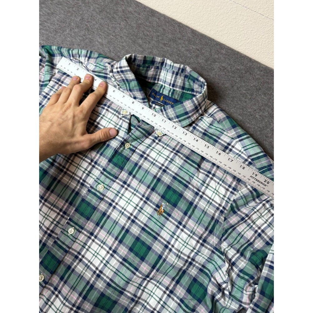 Polo Ralph Lauren Mens Green/White/Black Plaid Button Down Sz XXL Flash Pony - Picture 3 of 8